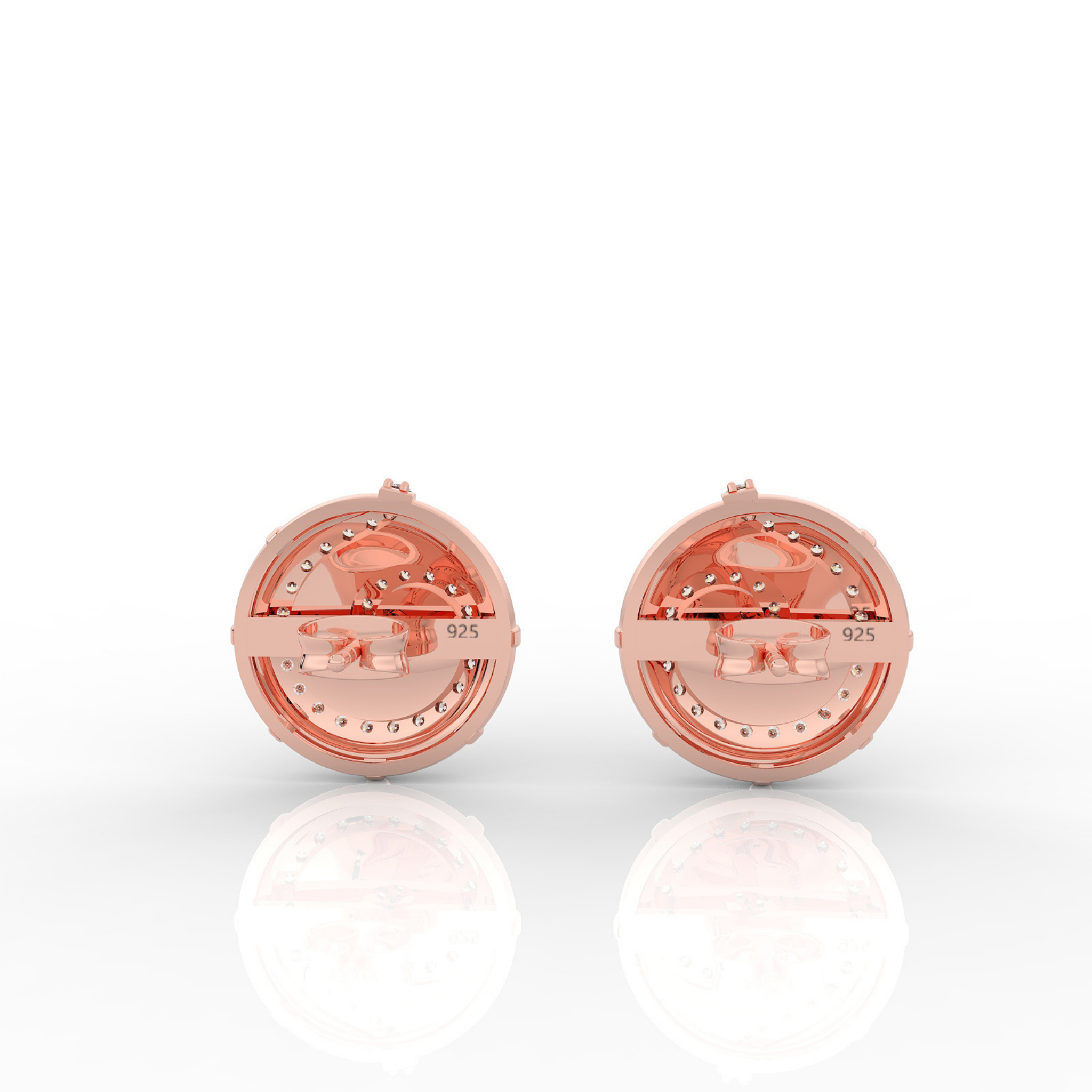 Sophisticated Swirl Round Stud Earrings, Hallmarked 925 Sterling Silver